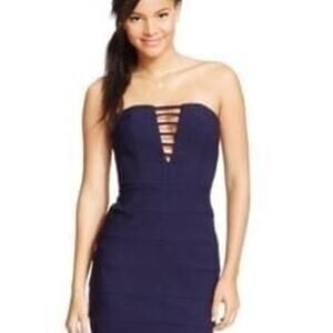 Strapless Navy Blue Bodycon Bandage Dress Size 5